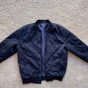 Zara men’s bomber jacket quilted blue